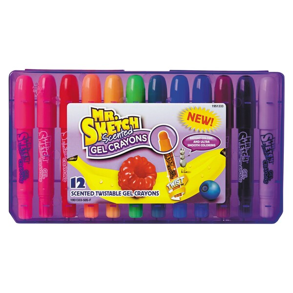 Scented Gel Crayons, Assorted, PK12